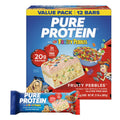 Pure Protein Fruity PEBBLES™ Protein Bars, 20g Protein, Gluten Free, 12 Ct | 3g Sugar, 190 Calories, Low Sugar* High Protein Snack