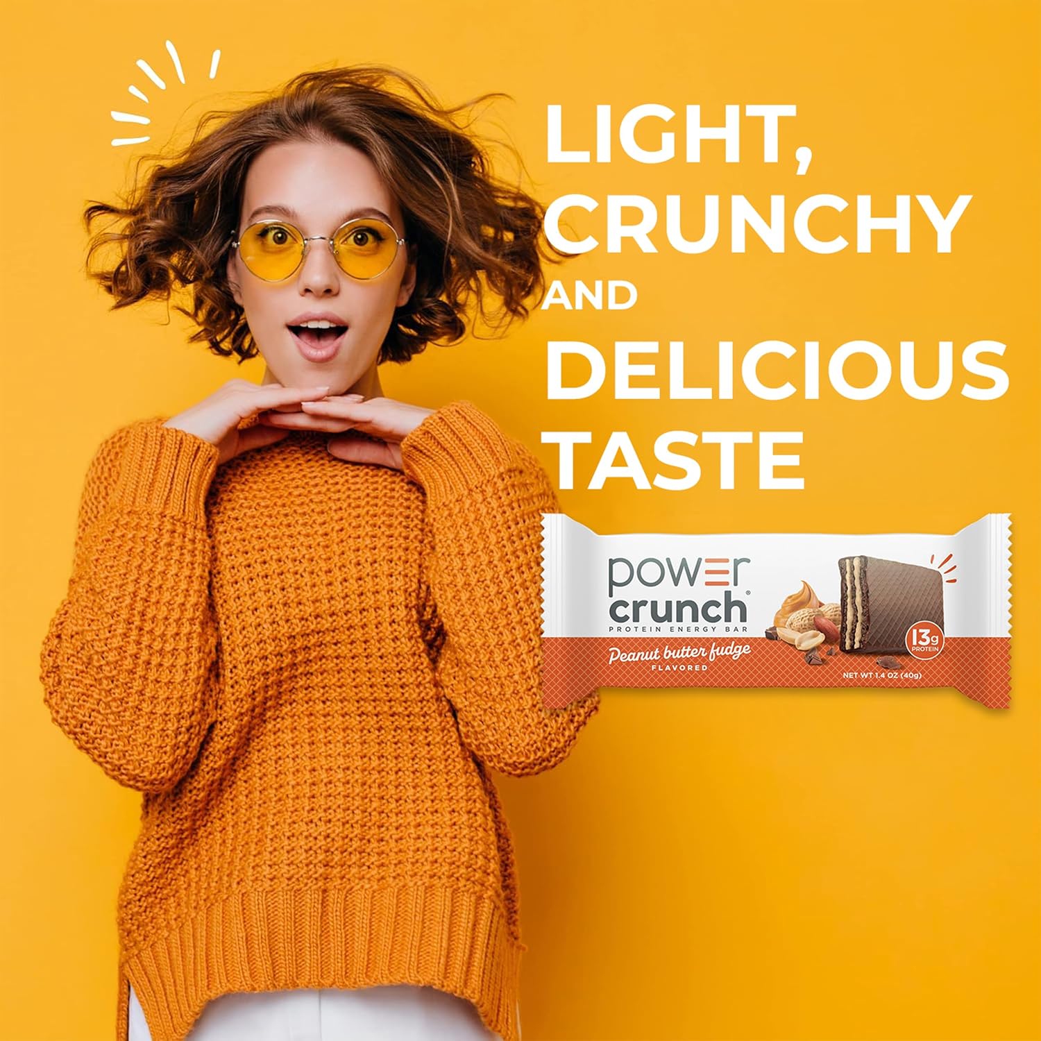 Power Crunch Protein Energy Wafer Bars, Peanut Butter Fudge, 1.4 Ounce (12 Count)