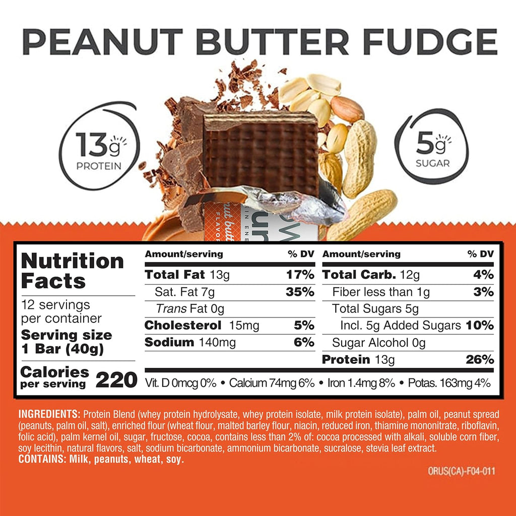 Power Crunch Protein Energy Wafer Bars, Peanut Butter Fudge, 1.4 Ounce (12 Count)