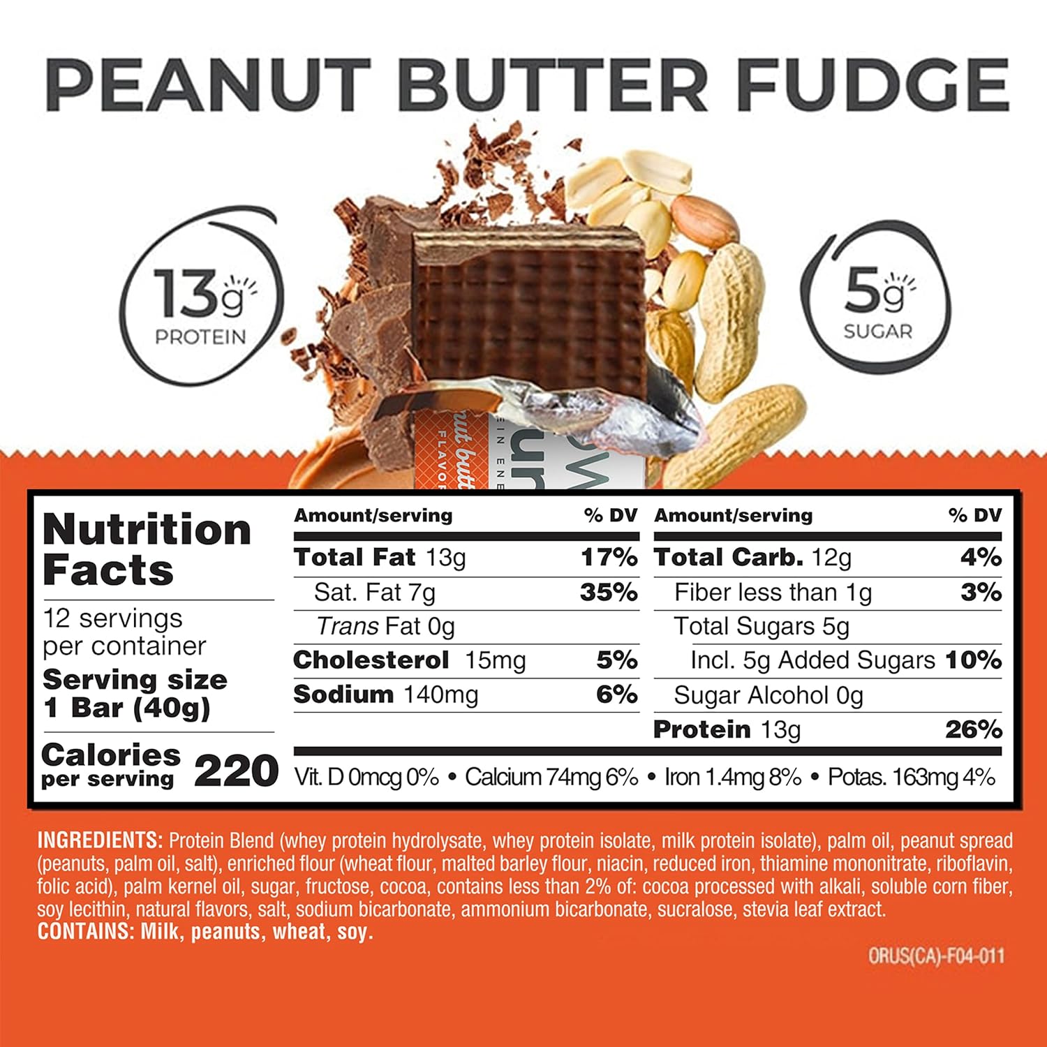 Power Crunch Protein Energy Wafer Bars, Peanut Butter Fudge, 1.4 Ounce (12 Count)