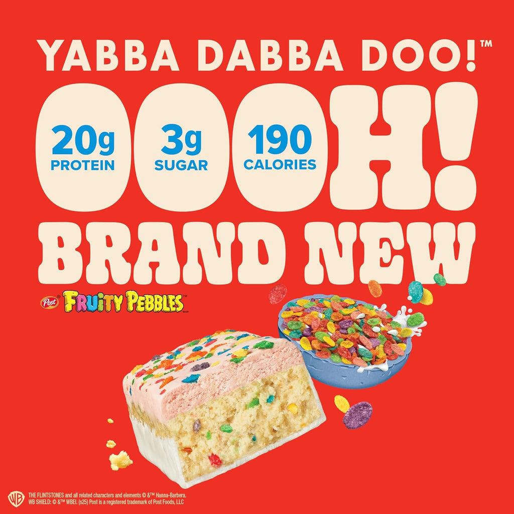Pure Protein Fruity PEBBLES™ Protein Bars, 20g Protein, Gluten Free, 12 Ct | 3g Sugar, 190 Calories, Low Sugar* High Protein Snack
